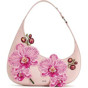Women's Harlee Shoulder Bag Pink Faux Leather Everyday Handbag